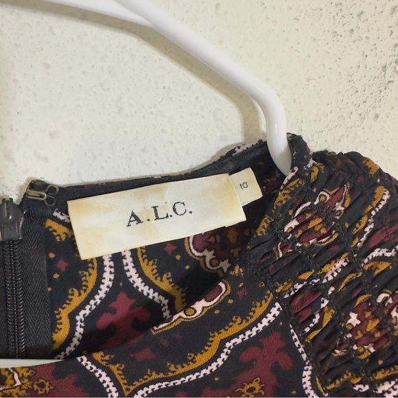 A.L.C. Alexa A line Long Sleeve Brown silk dress - Picture 5 of 7